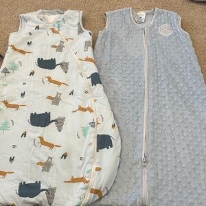 Halo Kids Sleep Sacks - Blue and White Critter Design and blue fleece